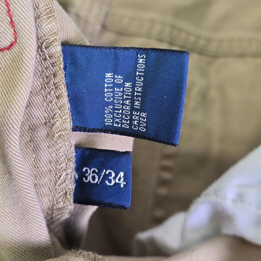 Polo Ralph Lauren 650 Straight Leg Pants Mens 36x34 Sand 5-Pocket Twill Classic - Picture 16 of 16